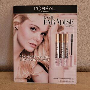 L'oreal Paris Lash Paradise Mascara Blackest Black 3 Pack NIB